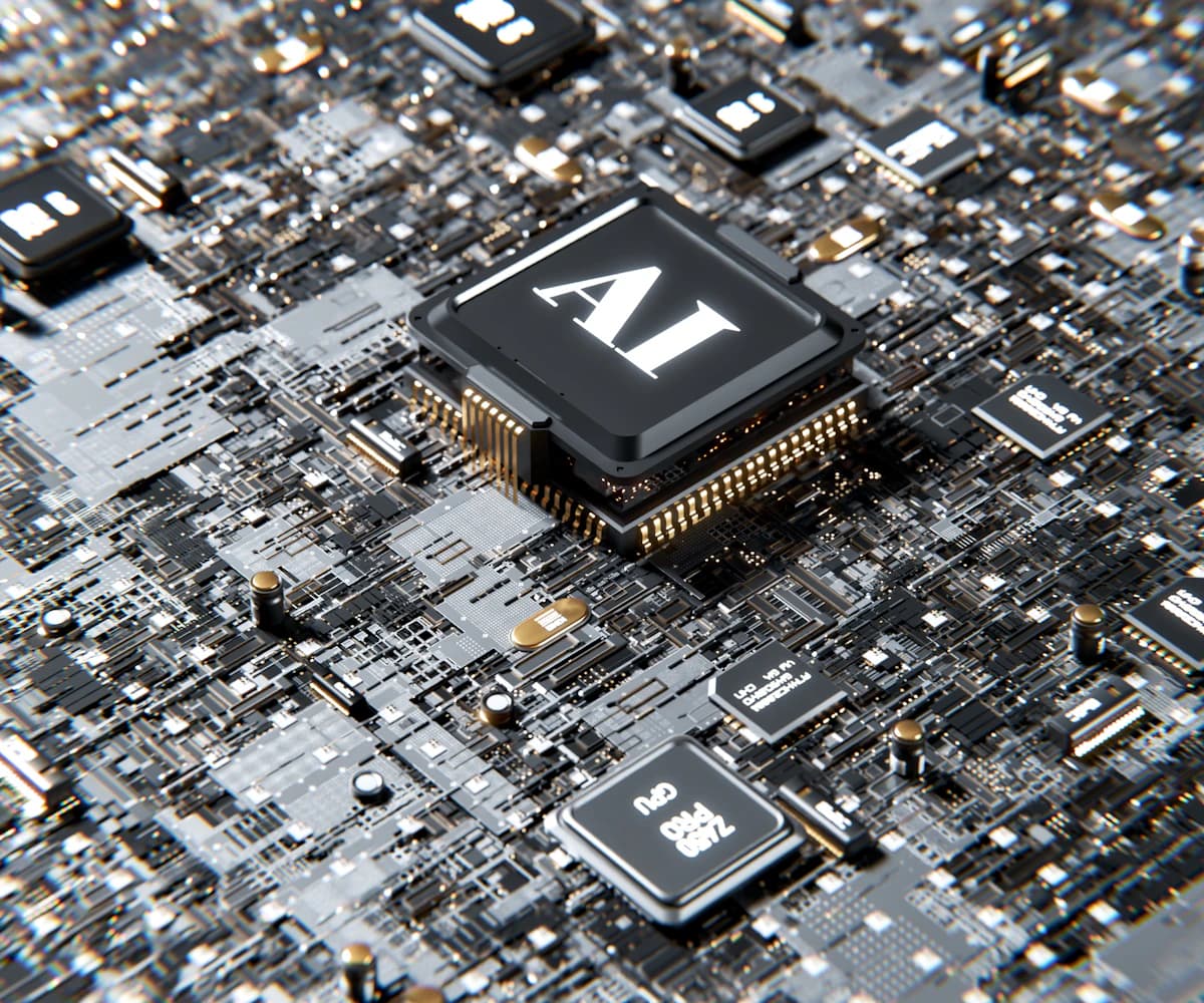 AI processor chip close-up symbolizing automation technology
